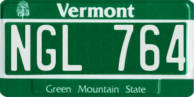 VT license plate NGL764