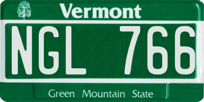 VT license plate NGL766