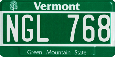 VT license plate NGL768