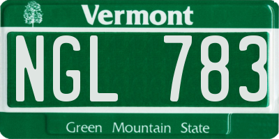 VT license plate NGL783