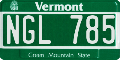 VT license plate NGL785