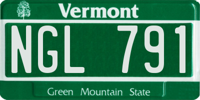 VT license plate NGL791