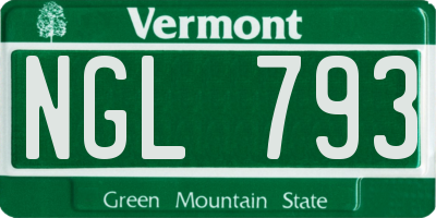 VT license plate NGL793