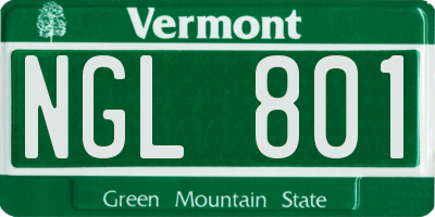 VT license plate NGL801