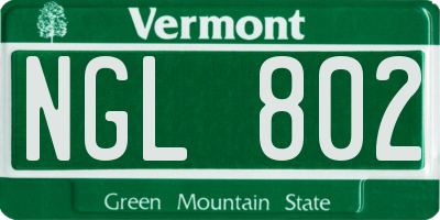 VT license plate NGL802