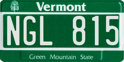 VT license plate NGL815