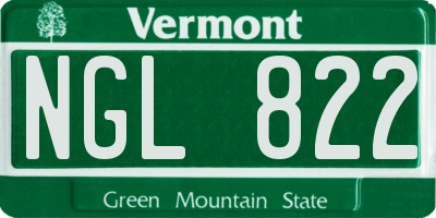 VT license plate NGL822