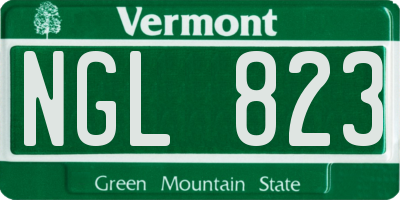 VT license plate NGL823