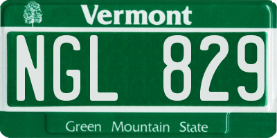 VT license plate NGL829