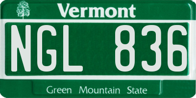 VT license plate NGL836