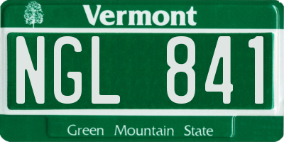 VT license plate NGL841