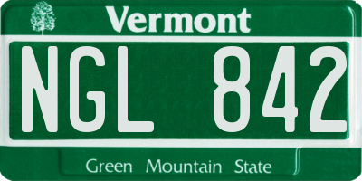 VT license plate NGL842