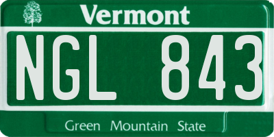 VT license plate NGL843