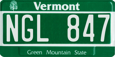 VT license plate NGL847