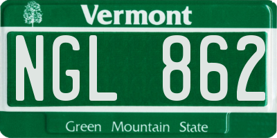VT license plate NGL862