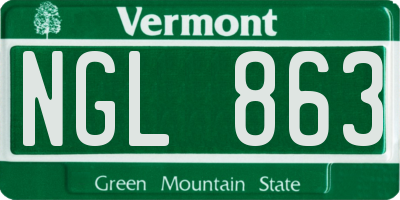 VT license plate NGL863