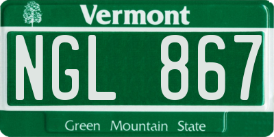VT license plate NGL867