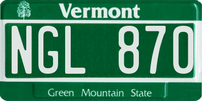 VT license plate NGL870