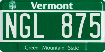VT license plate NGL875