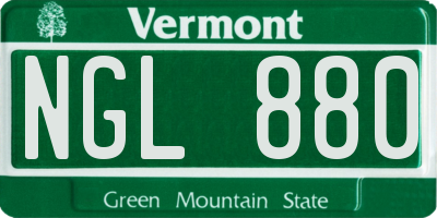 VT license plate NGL880