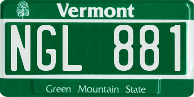 VT license plate NGL881
