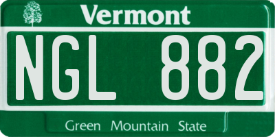 VT license plate NGL882