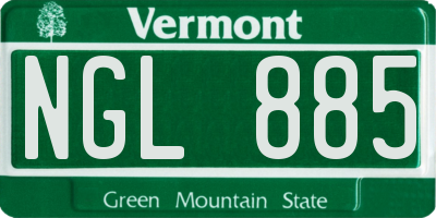 VT license plate NGL885