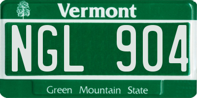 VT license plate NGL904