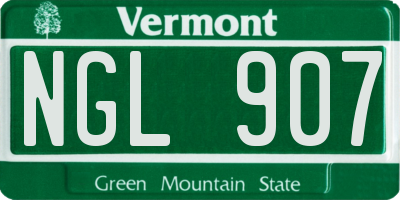 VT license plate NGL907