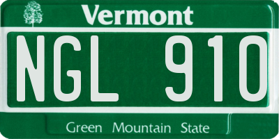 VT license plate NGL910
