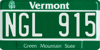 VT license plate NGL915