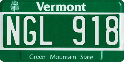 VT license plate NGL918