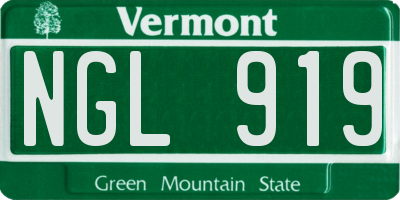 VT license plate NGL919