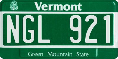 VT license plate NGL921