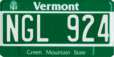 VT license plate NGL924