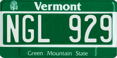 VT license plate NGL929