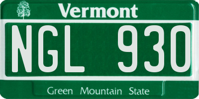 VT license plate NGL930