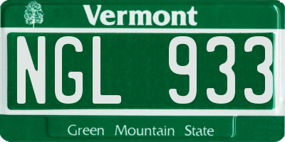 VT license plate NGL933