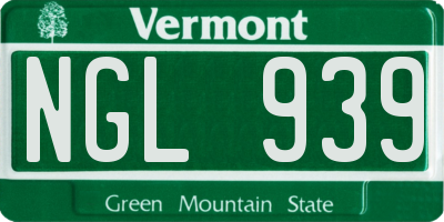 VT license plate NGL939