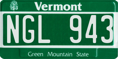 VT license plate NGL943