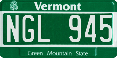 VT license plate NGL945