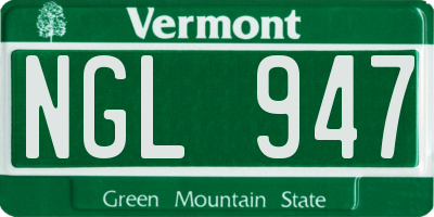 VT license plate NGL947
