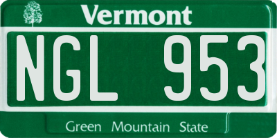 VT license plate NGL953