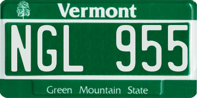 VT license plate NGL955