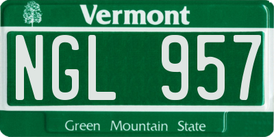 VT license plate NGL957