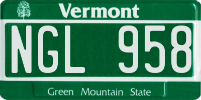 VT license plate NGL958