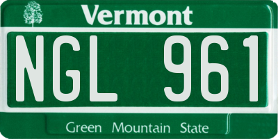 VT license plate NGL961