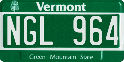 VT license plate NGL964