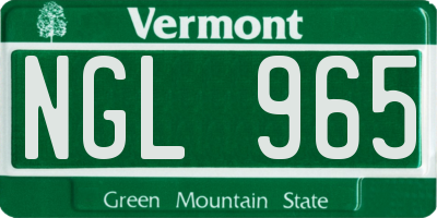 VT license plate NGL965