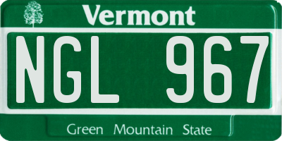 VT license plate NGL967